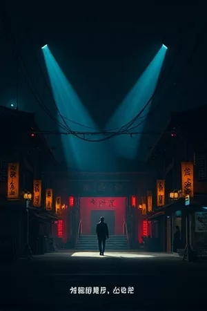 《雨落青瓦镇》剧照：雨滴顺着青瓦屋檐连成一线，巷口立着一个撑伞的身影