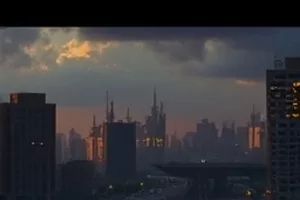 《回声测绘局》封面小图：测绘局顶楼的听音室里布满锥形吸音棉