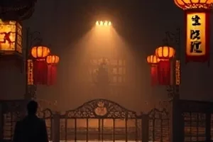 《檐下风铃考》封面小图：木檐下垂着三只不同材质的风铃